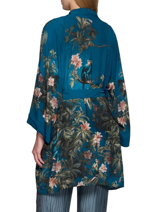 Back View - Click To Enlarge - DISTRICT MARGHERITA MAZZEI - Floral Print Contrast Trim Kimono