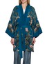 DISTRICT MARGHERITA MAZZEI Floral Print Contrast Trim Kimono