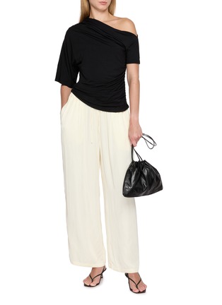 Figure View - Click To Enlarge - DETERM - Drawstring Waistband Collagen Satin Pants