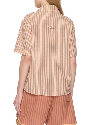 Back View - Click To Enlarge - YOUNG N SANG - Hand Beads Oriental Striped Shirt