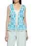 YOUNG N SANG Snowflake Floral Trim Tie Front Knit Vest