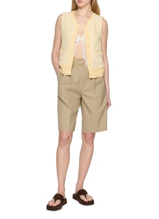 Figure View - Click To Enlarge - YOUNG N SANG - Hand Beads Flower Knit Vest