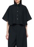 BEAUTIFUL PEOPLE Sheer Circular Cropped Wool Shirt