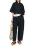 Figure View - Click To Enlarge - BEAUTIFUL PEOPLE - Sheer Circular Cropped Wool Shirt