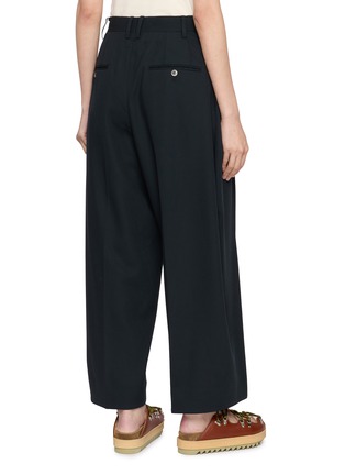 Back View - Click To Enlarge - BEAUTIFUL PEOPLE - Side Tuck Sheer Wide Leg Wool Pants