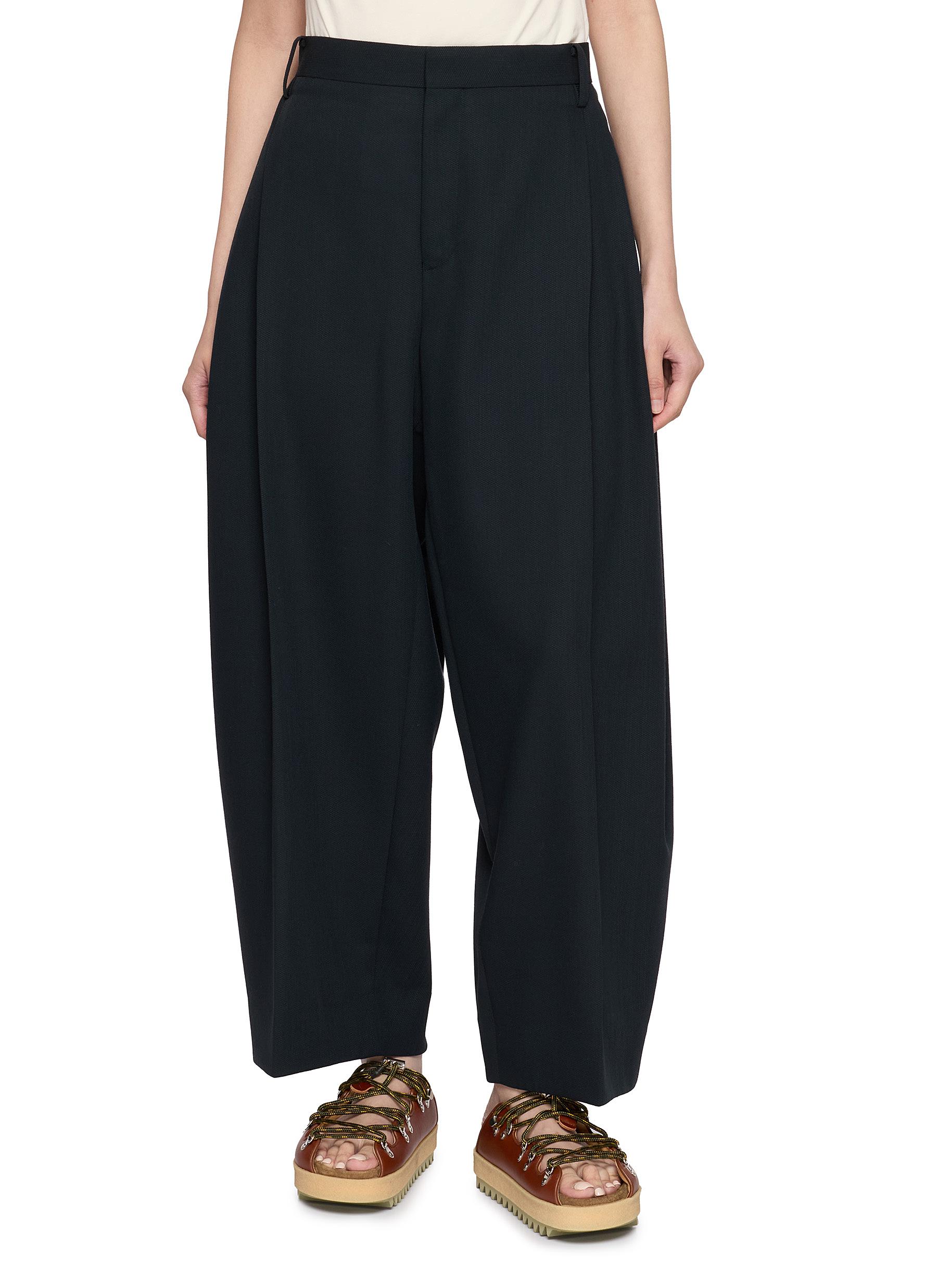 BEAUTIFUL PEOPLE | Side Tuck Sheer Wide Leg Wool Pants | Women