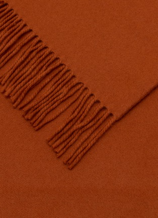 Detail View - Click To Enlarge - FRETTE - Fringed Cashmere Throw — Rust