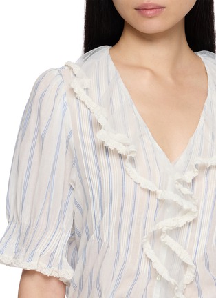  - DÔEN - Henri Striped Ruffle-Trimmed Blouse
