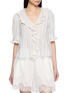 DÔEN Henri Striped Ruffle-Trimmed Blouse