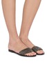 Figure View - Click To Enlarge - NICOLAS LAINAS - Strass Band Leather Slides