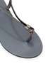 Detail View - Click To Enlarge - NICOLAS LAINAS - Strass Strap Leather Thong Sandals