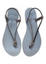 Figure View - Click To Enlarge - NICOLAS LAINAS - Strass Strap Leather Thong Sandals
