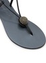 Detail View - Click To Enlarge - NICOLAS LAINAS - Strass Dome Leather Thong Sandals 