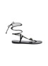 NICOLAS LAINAS Strass Dome Leather Thong Sandals