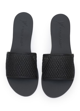 Figure View - Click To Enlarge - NICOLAS LAINAS - Fishnet Leather Slides