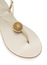 Detail View - Click To Enlarge - NICOLAS LAINAS - Strass Dome Leather Thong Sandals