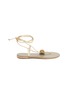 NICOLAS LAINAS Strass Dome Leather Thong Sandals