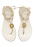 Figure View - Click To Enlarge - NICOLAS LAINAS - Strass Dome Leather Thong Sandals