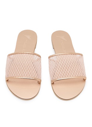 Figure View - Click To Enlarge - NICOLAS LAINAS - Fishnet Leather Slides