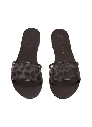 Figure View - Click To Enlarge - NICOLAS LAINAS - Printed Mesh Leather Slides