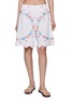 RELAX RE-LUX Tenno Floral Embroidered Stripe Panel Shorts