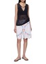 Figure View - Click To Enlarge - RELAX RE-LUX - Tenno Floral Embroidered Stripe Panel Shorts
