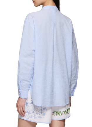 Back View - Click To Enlarge - RELAX RE-LUX - Bora Stripe Panel Floral Embroidered Shirt