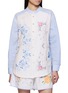 RELAX RE-LUX Bora Stripe Panel Floral Embroidered Shirt