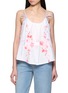 RELAX RE-LUX Limone Sleeveless Floral Embroidered Tie Strap Top