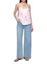 Figure View - Click To Enlarge - RELAX RE-LUX - Limone Sleeveless Floral Embroidered Tie Strap Top
