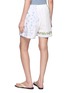 Back View - Click To Enlarge - RELAX RE-LUX - Eolo Stripe Panel Floral Embroidered Shorts