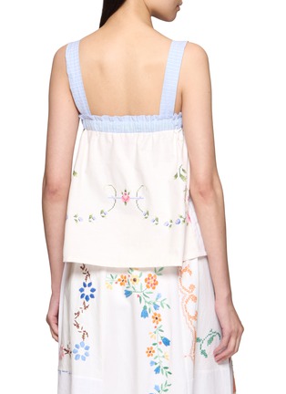 Back View - Click To Enlarge - RELAX RE-LUX - Sleeveless Embroidery Floral Motif Top