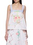 RELAX RE-LUX Sleeveless Embroidery Floral Motif Top
