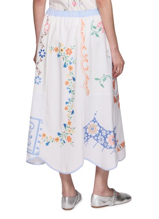 Back View - Click To Enlarge - RELAX RE-LUX - Embroidery Patchwork Motif Midi Skirt