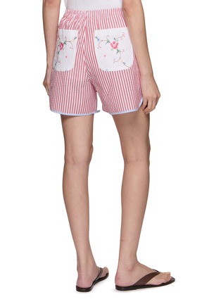 Back View - Click To Enlarge - RELAX RE-LUX - Campi Floral Embroidered Patchwork Shorts