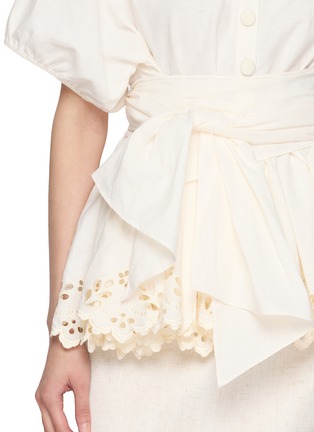  - ASSIGNMENTS - Puff Sleeve Belted Broderie Anglaise Top