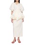 Figure View - Click To Enlarge - ASSIGNMENTS - Puff Sleeve Belted Broderie Anglaise Top