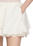  - ASSIGNMENTS - Asymmetrical Scalloped Edge Linen Shorts