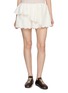 ASSIGNMENTS Asymmetrical Scalloped Edge Linen Shorts