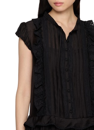  - ASSIGNMENTS - Pleated Lace Ruffle Tiered Maxi Dress