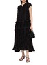 Figure View - Click To Enlarge - ASSIGNMENTS - Pleated Lace Ruffle Tiered Maxi Dress