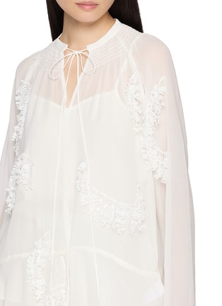  - ASSIGNMENTS - Lace Appliqué Sheer Blouse