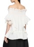 Back View - Click To Enlarge - ASSIGNMENTS - Off Shoulder Gathered Broderie Anglaise Top
