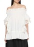ASSIGNMENTS Off Shoulder Gathered Broderie Anglaise Top