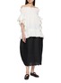 Figure View - Click To Enlarge - ASSIGNMENTS - Off Shoulder Gathered Broderie Anglaise Top