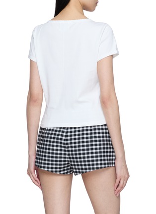 Back View - Click To Enlarge - POSSE - Scalloped Trim Cotton T-Shirt