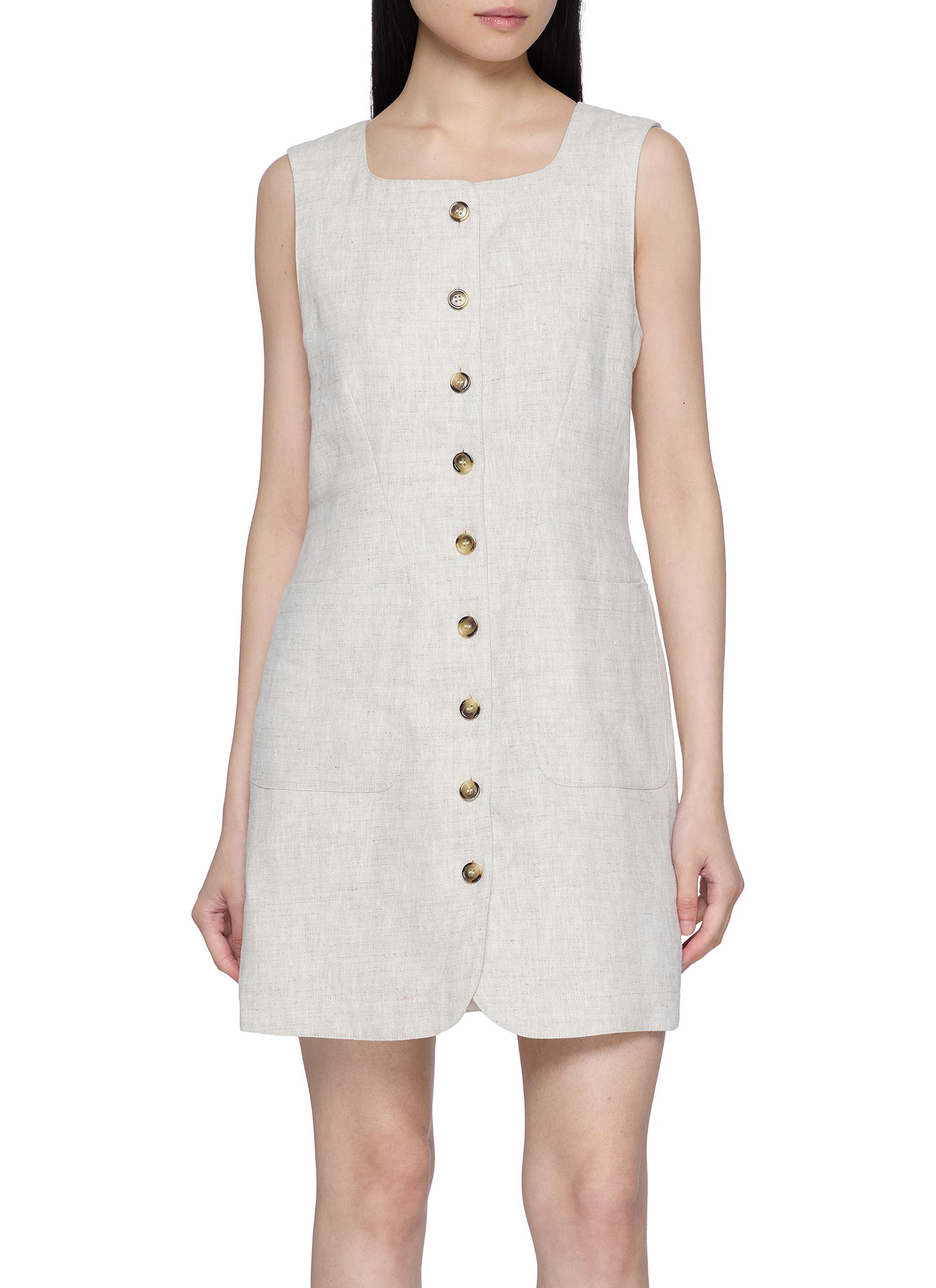 POSSE | Button Front Linen Mini Dress | Women | Lane Crawford POSSE | Button Front Linen Mini Dress | Women | Lane Crawford