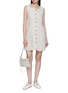Figure View - Click To Enlarge - POSSE - Button Front Linen Mini Dress