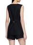Back View - Click To Enlarge - POSSE - Sleeveless Scooped Hem Buttoned Linen Vest