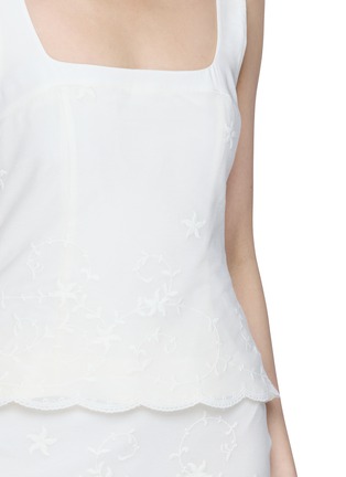  - POSSE - Sleeveless Embroidered Tulle Bodice Top
